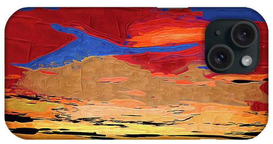 Abstract iPhone Case featuring the digital art Dusk On The Coast by Kirt Tisdale