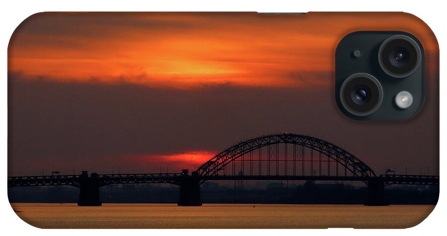 Sunset iPhone Case featuring the photograph Dusk on the Delaware River in Winter by Linda Stern
