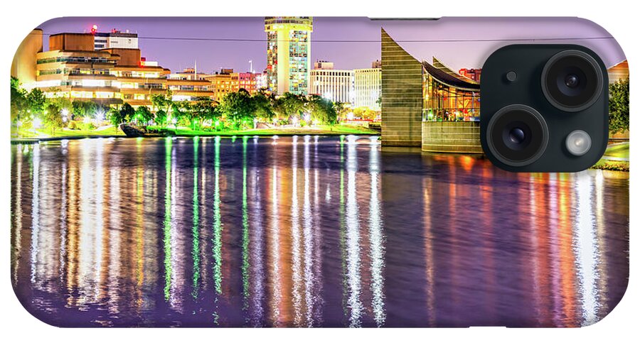 Wichita Images iPhone Case featuring the photograph Dusk Over The Wichita Kansas Skyline by Gregory Ballos