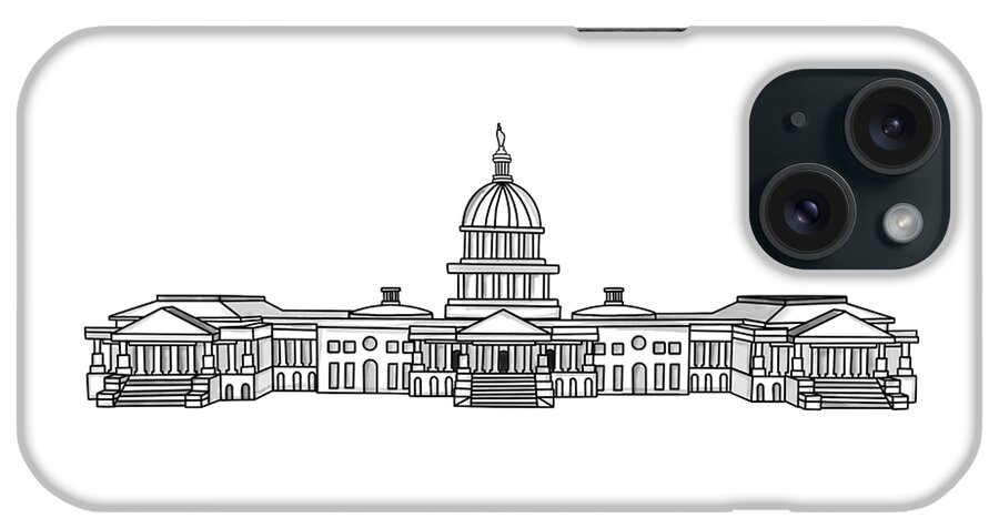 United States Capitol Building iPhone Case featuring the digital art E Pluribus Unum by Aanya's Art 4 Earth