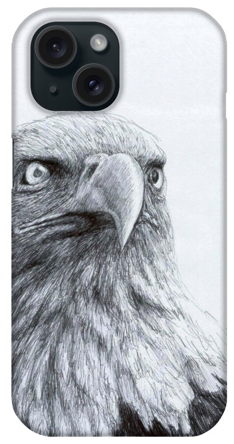 Bald Eagle iPhone Case featuring the drawing Eagle Eye by Rick Hansen