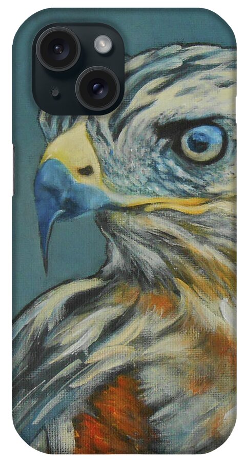 Eagle No Fear iPhone Case featuring the painting Eagle - No Fear by Jane See