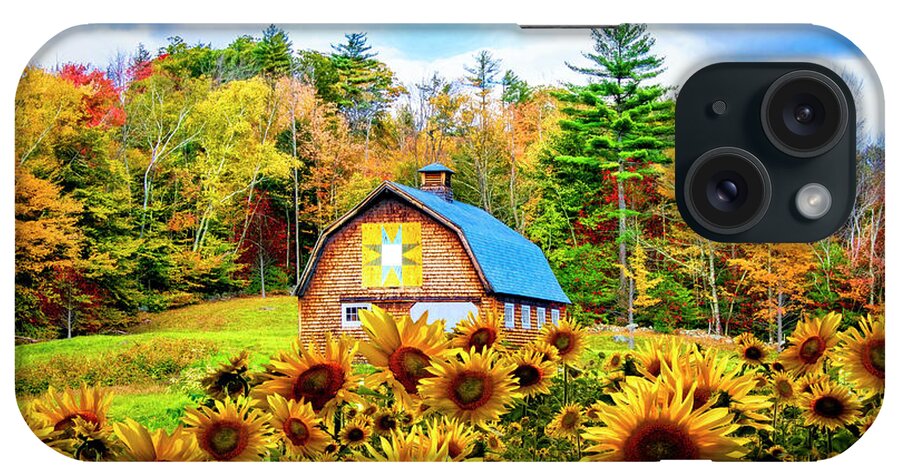 Barn iPhone Case featuring the photograph Early Autumn Sunflowers by Debra and Dave Vanderlaan