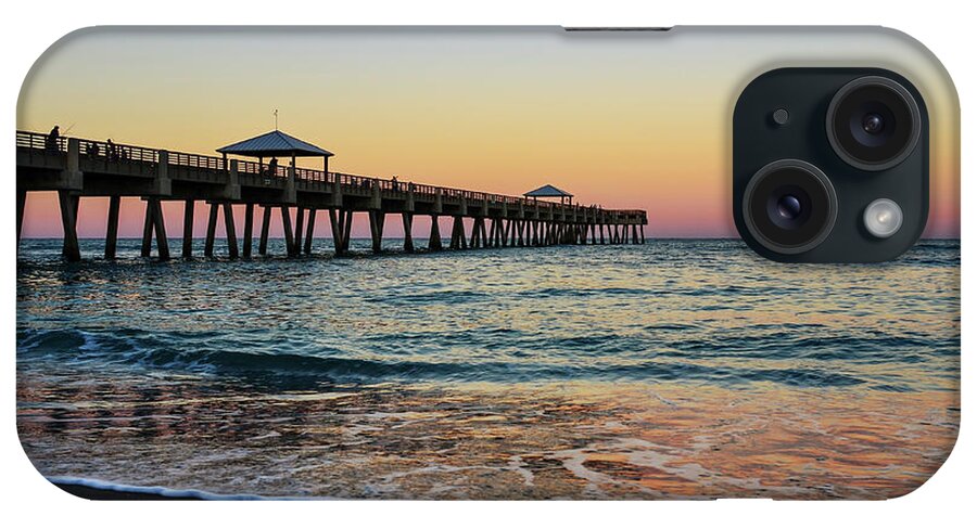 Pier iPhone Case featuring the photograph Early Birds at Juno Pier by Laura Fasulo
