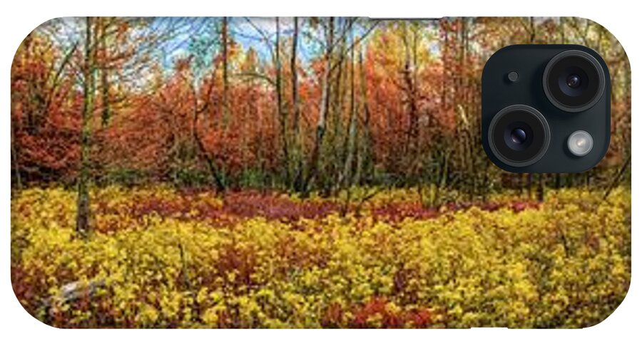 Panorama iPhone Case featuring the photograph Early Morning Autumn Meeting Panorama by Debra and Dave Vanderlaan