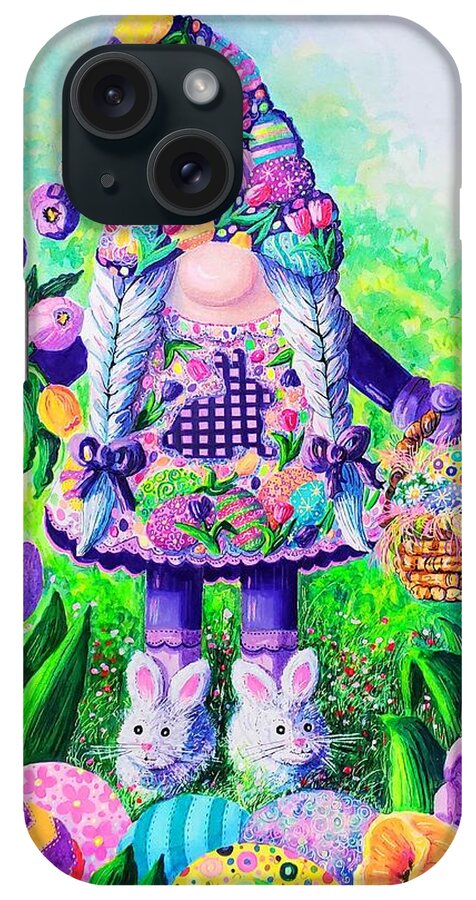 Easter iPhone Case featuring the painting Easter Gnome by Diane Phalen