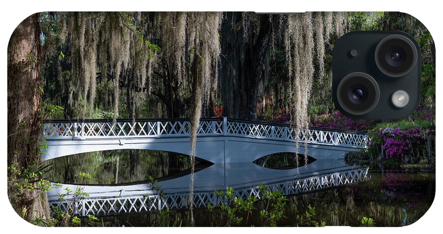 Magnolia Plantation iPhone Case featuring the photograph Echoes of the Past - Magnolia Plantation Long White Bridge by Dale Powell