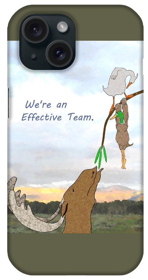 Nature iPhone Case featuring the mixed media Effective Team by Judy Cuddehe
