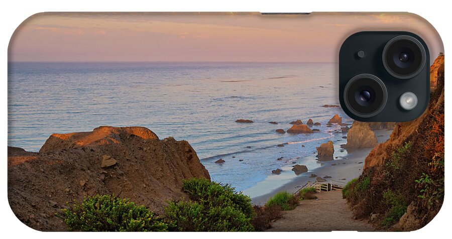 El Matador iPhone Case featuring the photograph El Matador Beach Path at Sunrise by Matthew DeGrushe