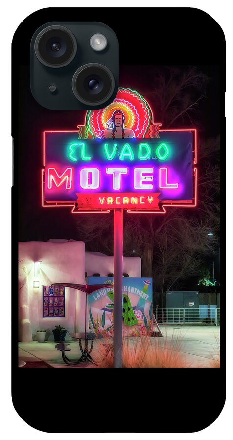 Route 66 iPhone Case featuring the photograph El Vado Neon Sign - Route 66 - Albuquerque, NM by Susan Rissi Tregoning
