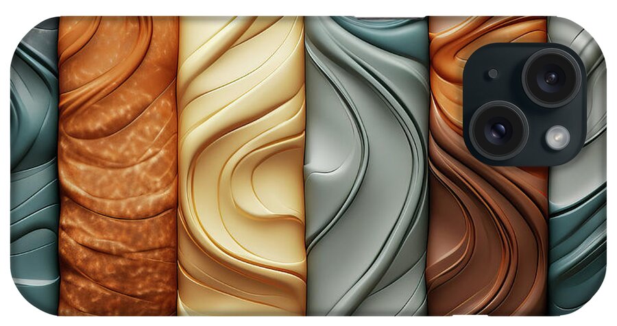 Legant iPhone Case featuring the digital art Elegant Swirl Texture Columns - AI Art by Chris Anson