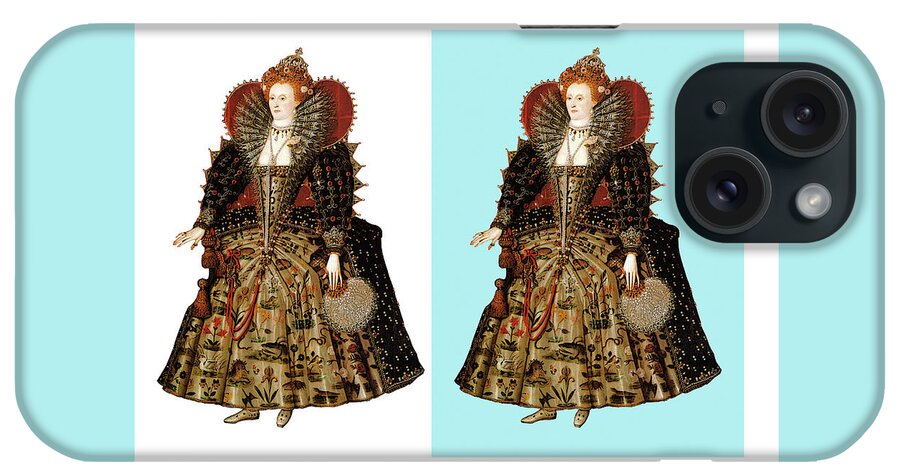 Queen Elizabeth iPhone Case featuring the digital art Elizabeth 1 en deux by Lorena Cassady