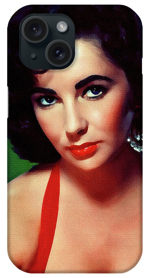 Elizabeth Taylor iPhone Case featuring the painting Elizabeth Taylor 3 by Movie World Posters