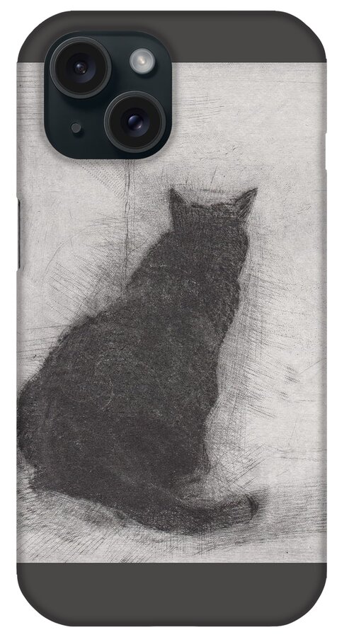 Cat iPhone Case featuring the drawing Ellen Peabody Endicott - etching by David Ladmore
