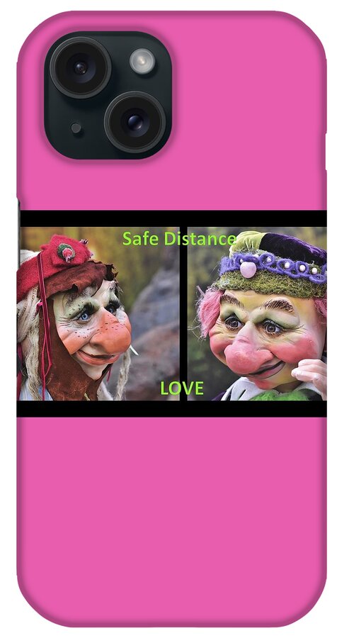 Elf iPhone Case featuring the mixed media Elves Love Safe Distancing by Nancy Ayanna Wyatt