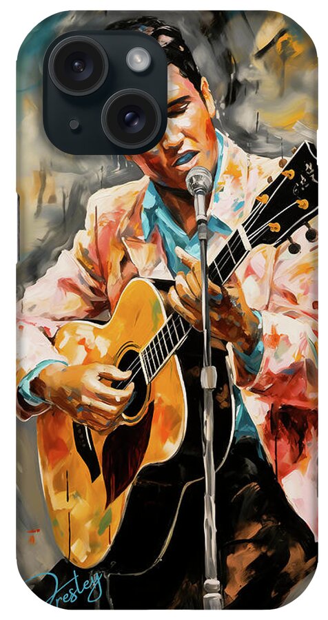 Elvis Presley iPhone Case featuring the digital art Elvis Presley 0001 Painting by Rob Smith's