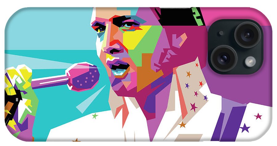 Elvis Presley iPhone Case featuring the digital art Elvis Presley Sing Wpap Pop Art by Ahmad Nusyirwan
