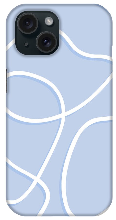 Nikita Coulombe iPhone Case featuring the painting Embrace 1 in blue by Nikita Coulombe