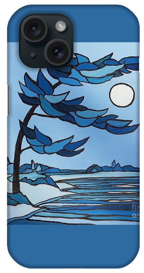 Trees iPhone Case featuring the painting Embrace the Moon by Petra Burgmann