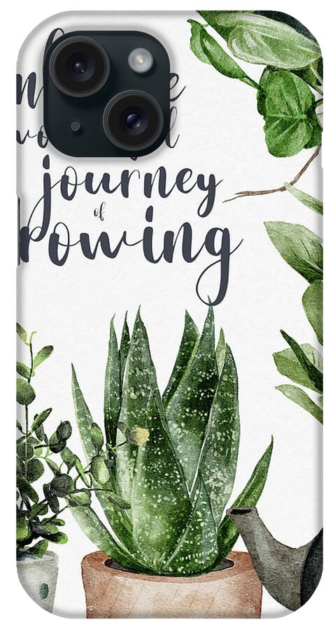 Plant Mom iPhone Case featuring the digital art Embrace The Wonderful Journey of Growing by Sambel Pedes