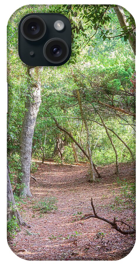 Emerald Isle iPhone Case featuring the photograph Emerald Isle Woods Trail - Early October by Bob Decker