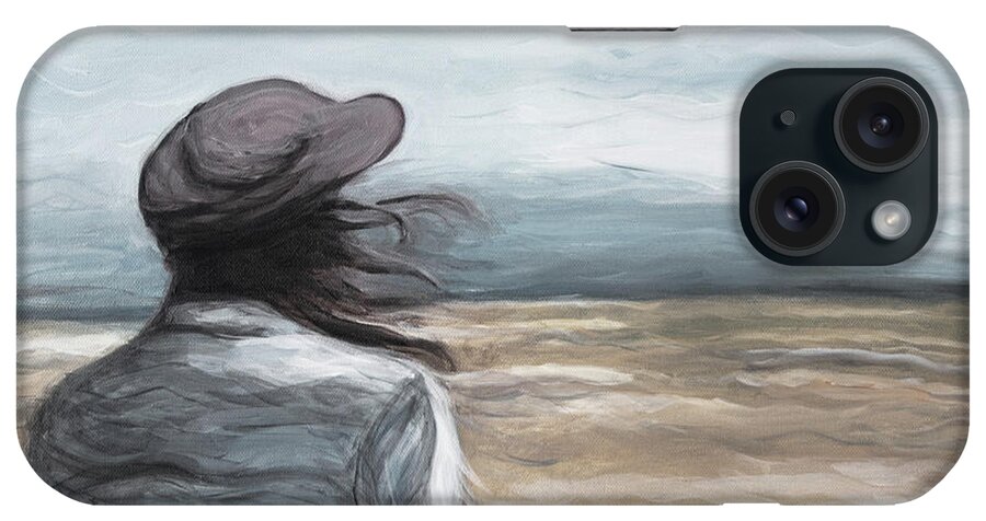 Woman iPhone Case featuring the painting Emerge by Pamela Schwartz