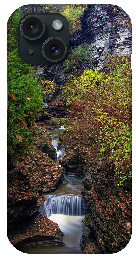 Waterfall Photography iPhone Case featuring the photograph Enchanted Gorge by Timothy McIntyre