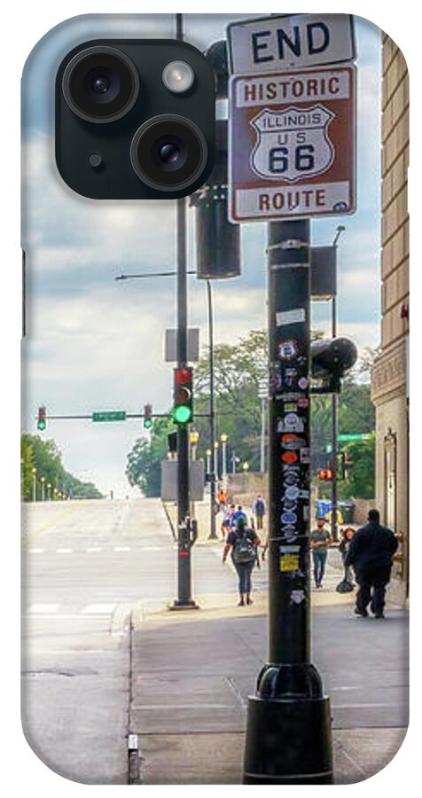 Route 66 iPhone Case featuring the photograph End Route 66 Sign - Chicago, Illinois by Susan Rissi Tregoning