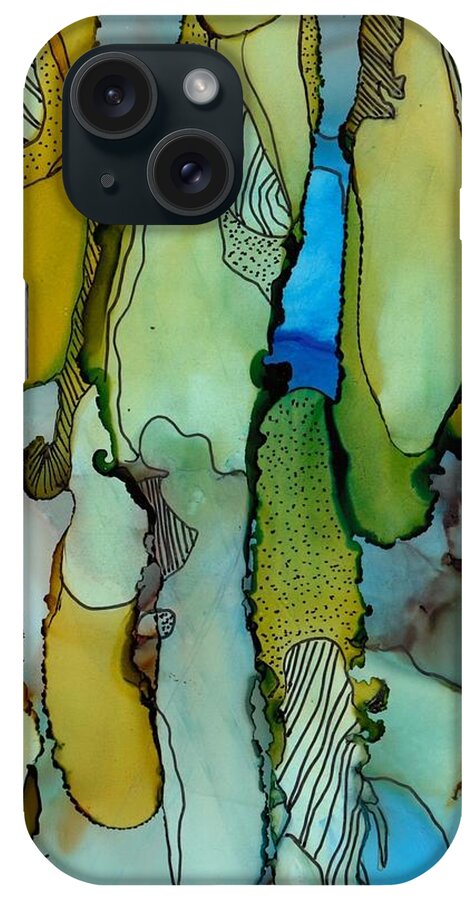 Alcohol Ink iPhone Case featuring the painting Energized by Louise Adams