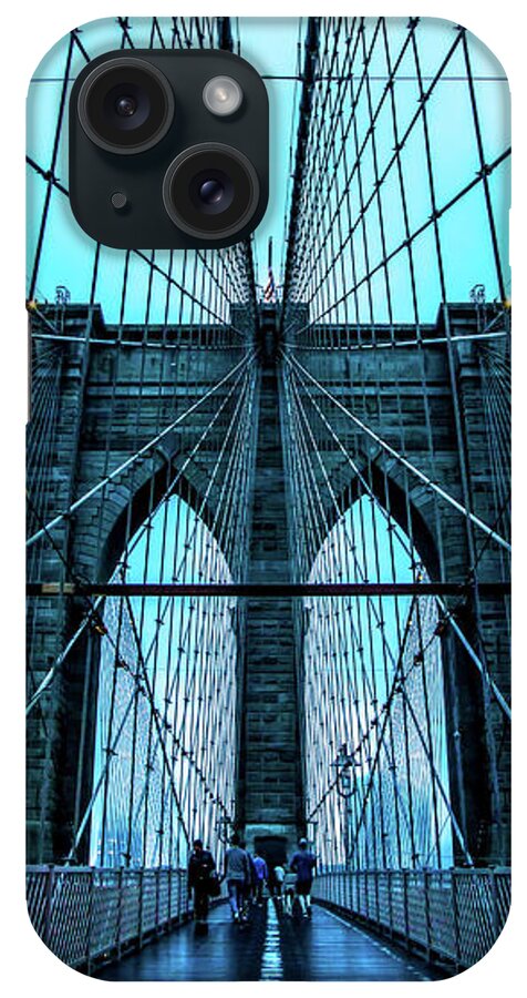 Brooklyn Bridge Photos iPhone Case featuring the photograph Enter The Time Machine by Az Jackson