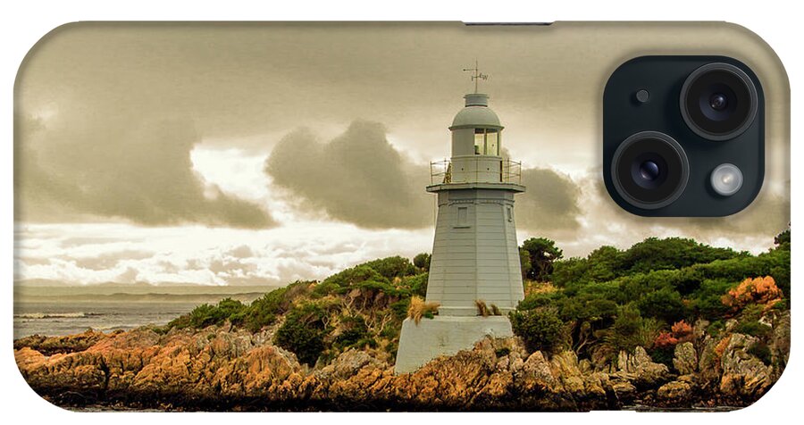 Iconic iPhone Case featuring the photograph Entrance Island Lighthouse, MacQuarie Harbour, Tasmania, Australia by Elaine Teague