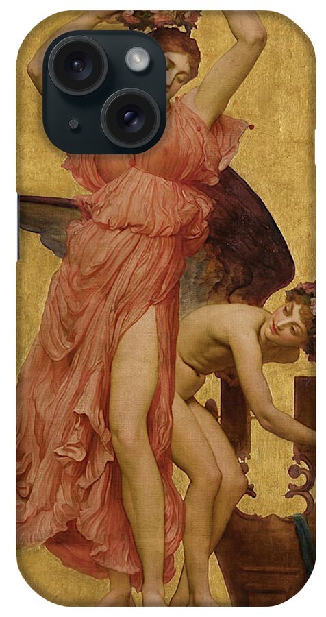 Erato iPhone Case featuring the painting Erato, by 1896 by Frederic Leighton