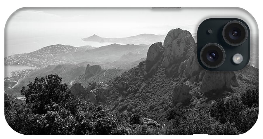 Antibes iPhone Case featuring the photograph Esterel, French Riviera BW by Jean-Luc Farges