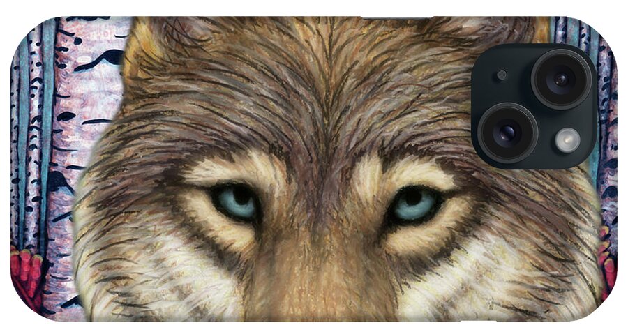 Wolf iPhone Case featuring the painting Eurasian Forest Wolf by Amy E Fraser