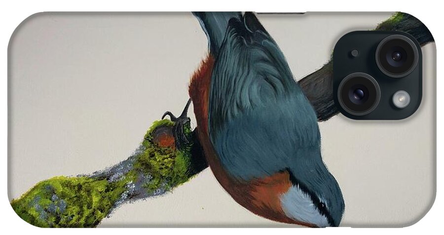 Bird iPhone Case featuring the painting Eurasian nuthatch by Lucy D