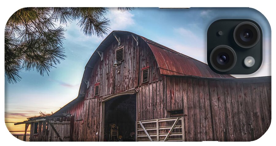 Barn Wall Art iPhone Case featuring the photograph Evening at the Old Barn by Gregory Ballos