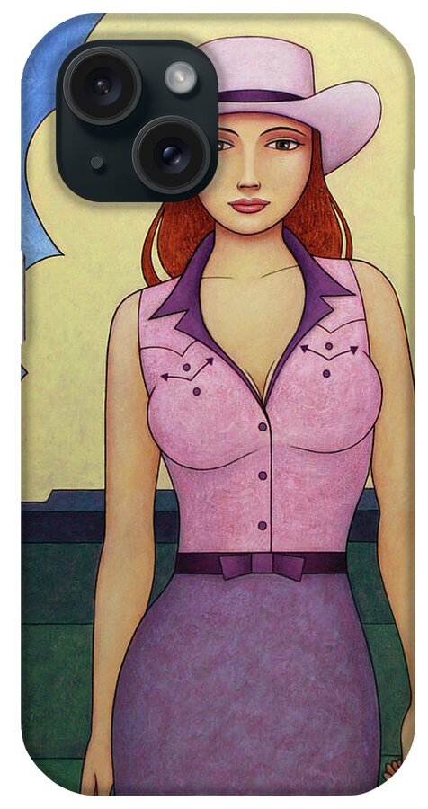Cowgirl iPhone Case featuring the painting Evening Rose by Norman Engel