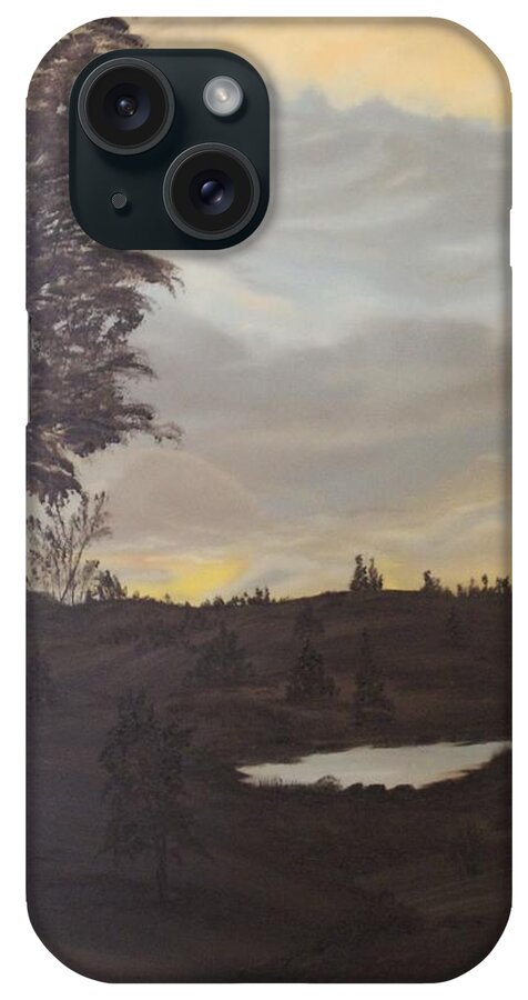 Landscape iPhone Case featuring the painting Evening Run by Berlynn