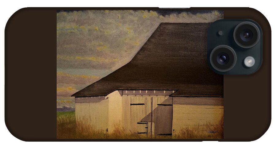 Barn iPhone Case featuring the painting Evening Shadows at Gettysburg by Angela Davies