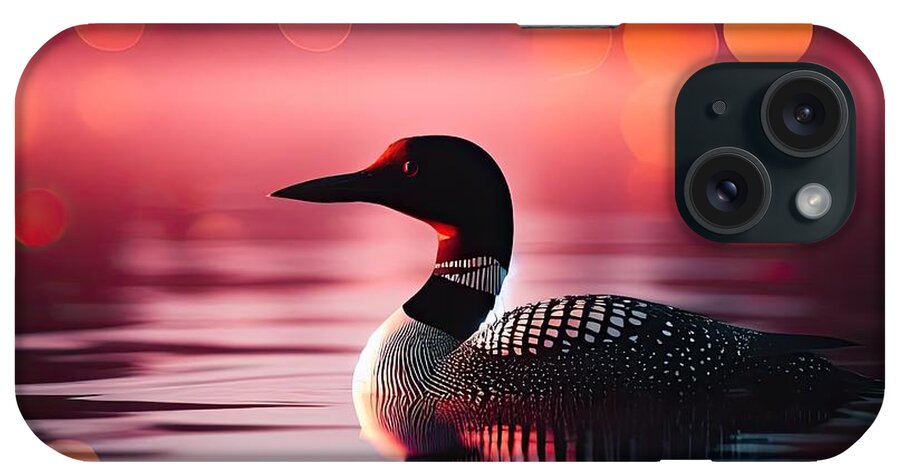 Loon iPhone Case featuring the photograph Evening Soiree by Bill and Linda Tiepelman