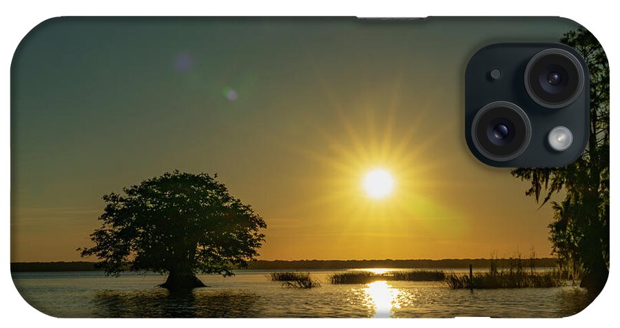 Blue Cypress Lake iPhone Case featuring the photograph Evening Sunburst by Todd Tucker