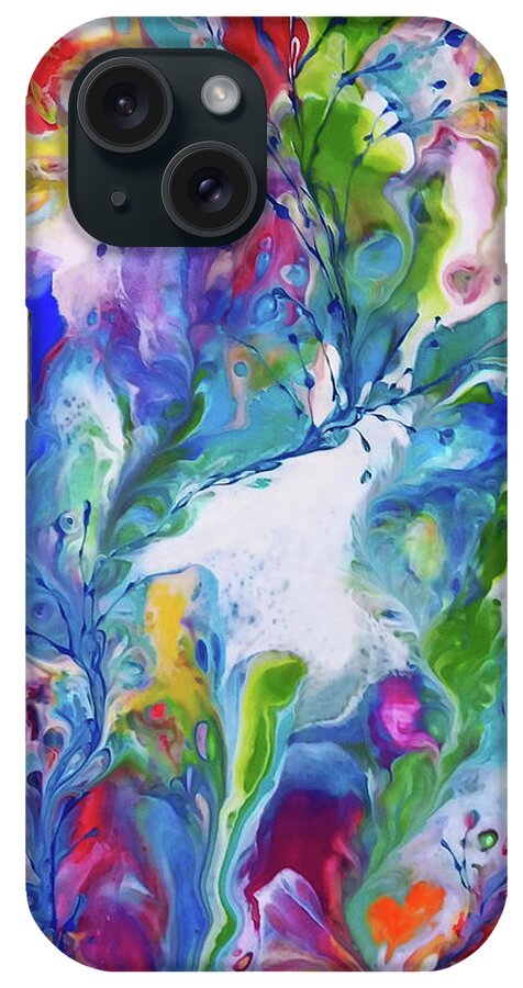 Rainbow Colors iPhone Case featuring the painting Ever Growing 9 by Deborah Erlandson