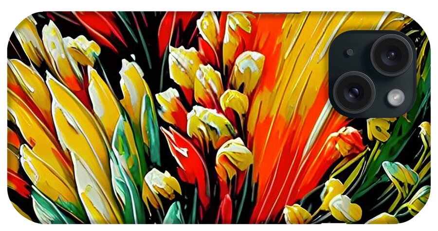 Expressionisticart iPhone Case featuring the painting Expressionistic Blossoms II by Bonnie Bruno