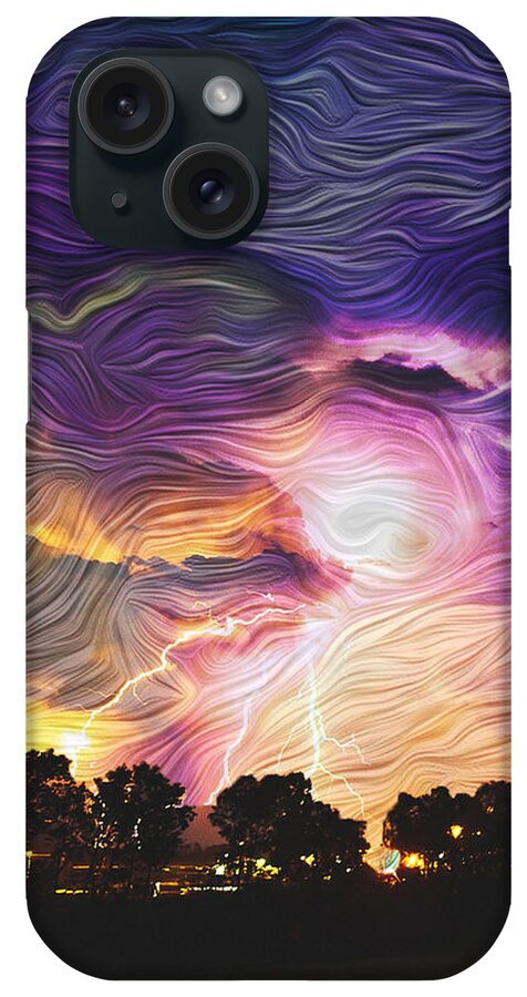 Storm iPhone Case featuring the digital art Eye of the Storm by Mary Poliquin - Policain Creations