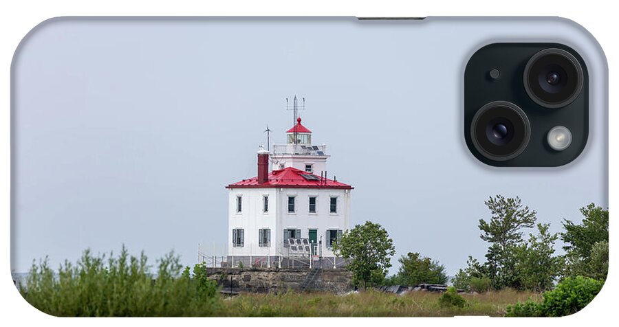 America iPhone Case featuring the photograph Fairport Harbor West Breakwater Lighthouse by Karen Foley