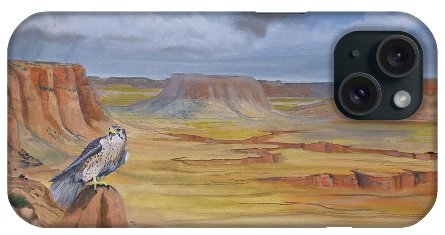 Falcon iPhone Case featuring the painting Falcon Pleasures by Heather Coen