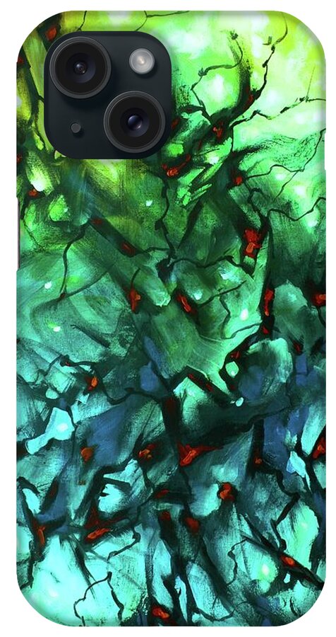 Abstract iPhone Case featuring the painting  Falling by Michael Lang