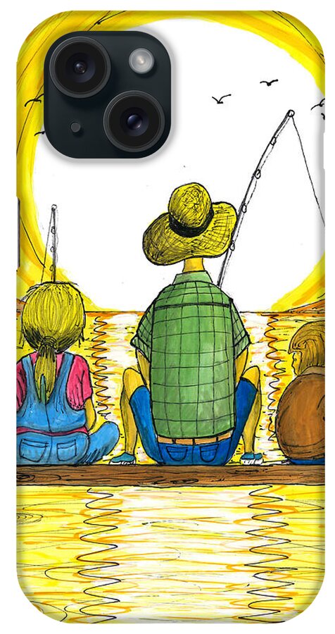 Family Fishing iPhone 15 Case by Ray Ratzlaff - Pixels Merch