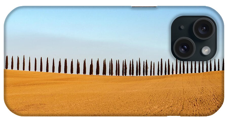 Orcia iPhone Case featuring the photograph famous group of cypress trees in Tuscany, Italy by Eleni Kouri