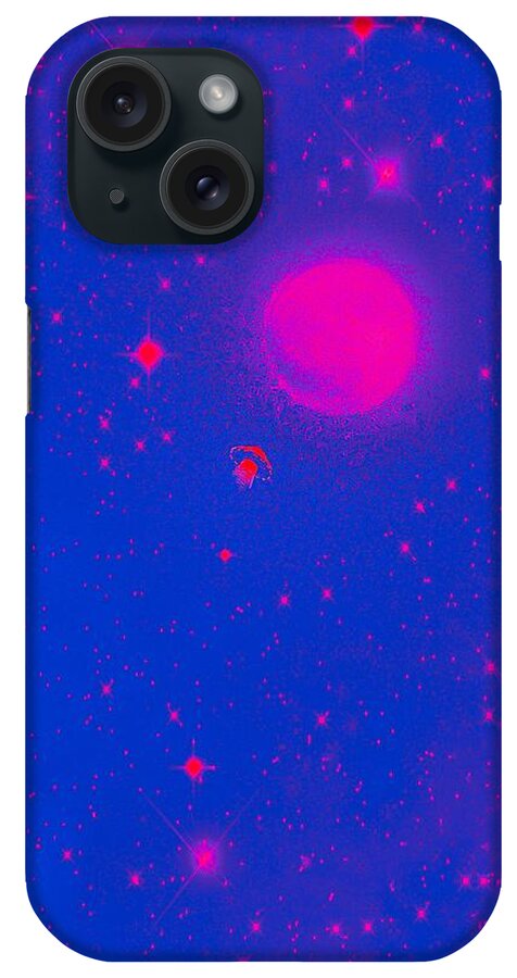 Art iPhone Case featuring the digital art FANTASY Pink DeepBlue by Auranatura Art
